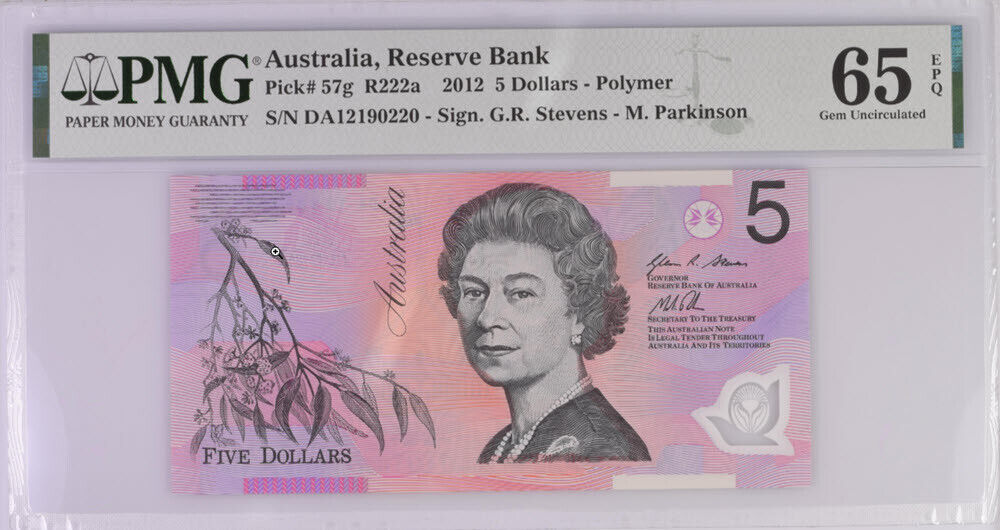 Australia 5 Dollars 2012 P 57 g Polymer Gem UNC PMG 65 EPQ