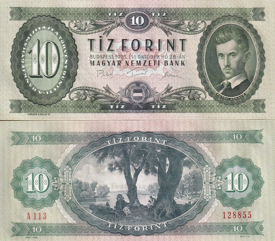 Florint Hungary 10 Florint 1975 P 168 e UNC – Noteshobby