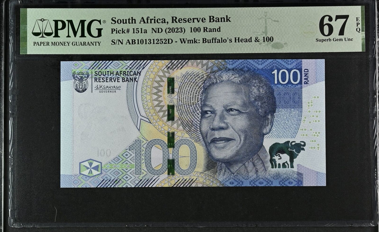 South Africa 100 Rand ND 2023 P 151 a Superb Gem UNC PMG 67 EPQ