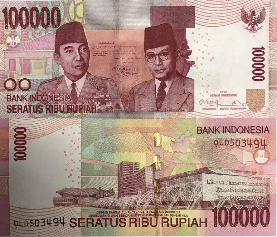 Indonesia 100000 Rupiah 2013 P 153 d UNC