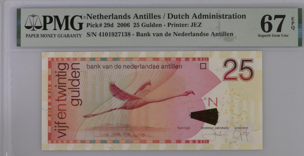 Netherlands 25 Gulden 2006 P 29 d Superb Gem UNC PMG 67 EPQ