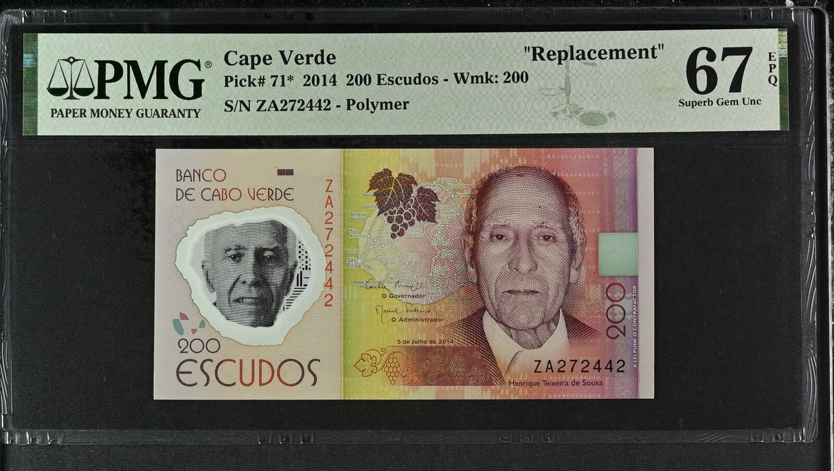 Cape Verde 200 Escudos 2014 P 71* Replacement Superb Gem UNC PMG 67 EPQ TOP POP