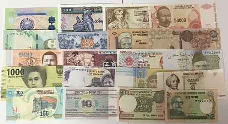 World Banknotes Lot Set 50 Pcs From 50 Different Countries All UNC