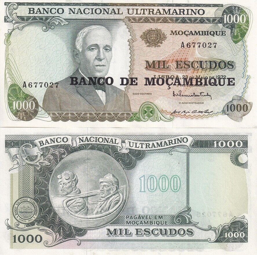 Mozambique 1000 Escudos 1972/1976 P 119 AUnc