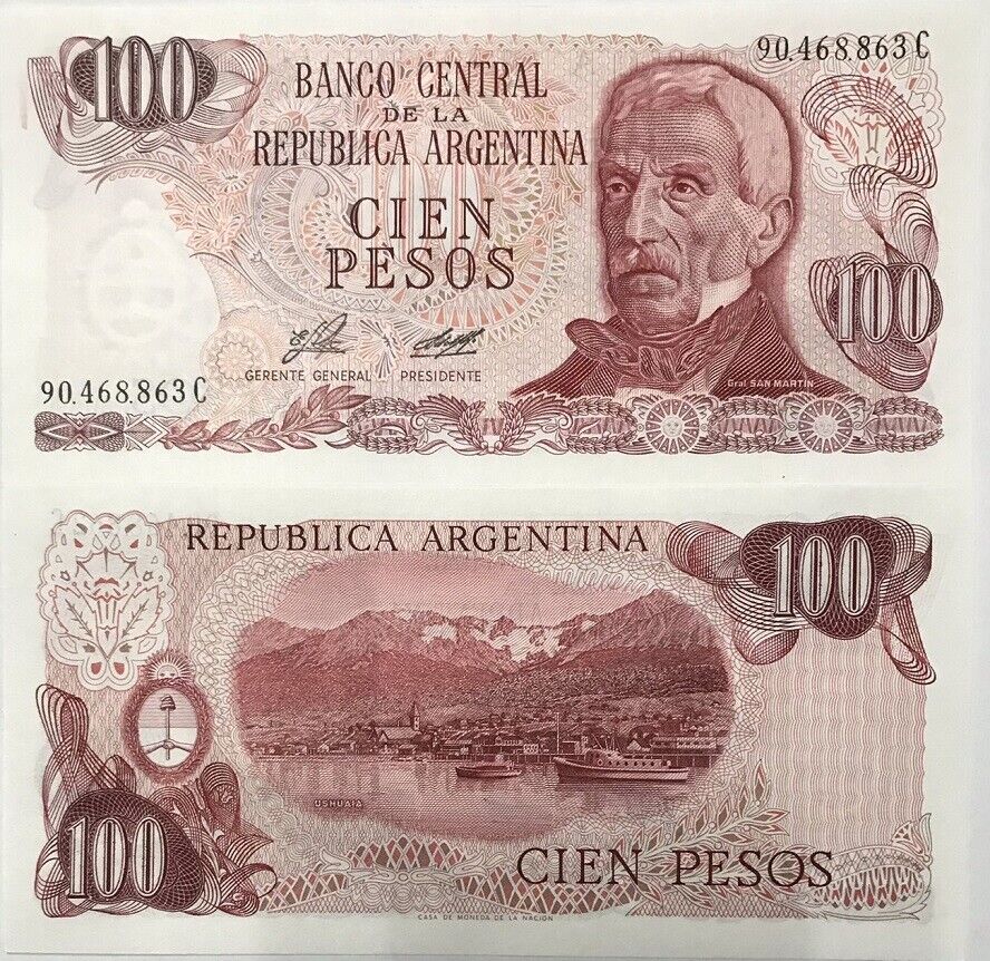 Argentina 100 Pesos ND 1976-1978 P 302 b UNC