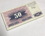 Bosnia 50 Dinara 1992 P 12 UNC LOT 100 PCS 1 BUNDLE See Scan