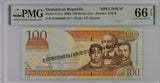 Dominican Republic 100 Pesos 2004 P 171 s4 SPECIMEN Gem UNC PMG 66 EPQ