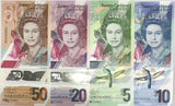 East Caribbean Set 4 Pcs 5 10 20 50 Dollars 2019-2021 P 56 57 58 59 Polymer UNC