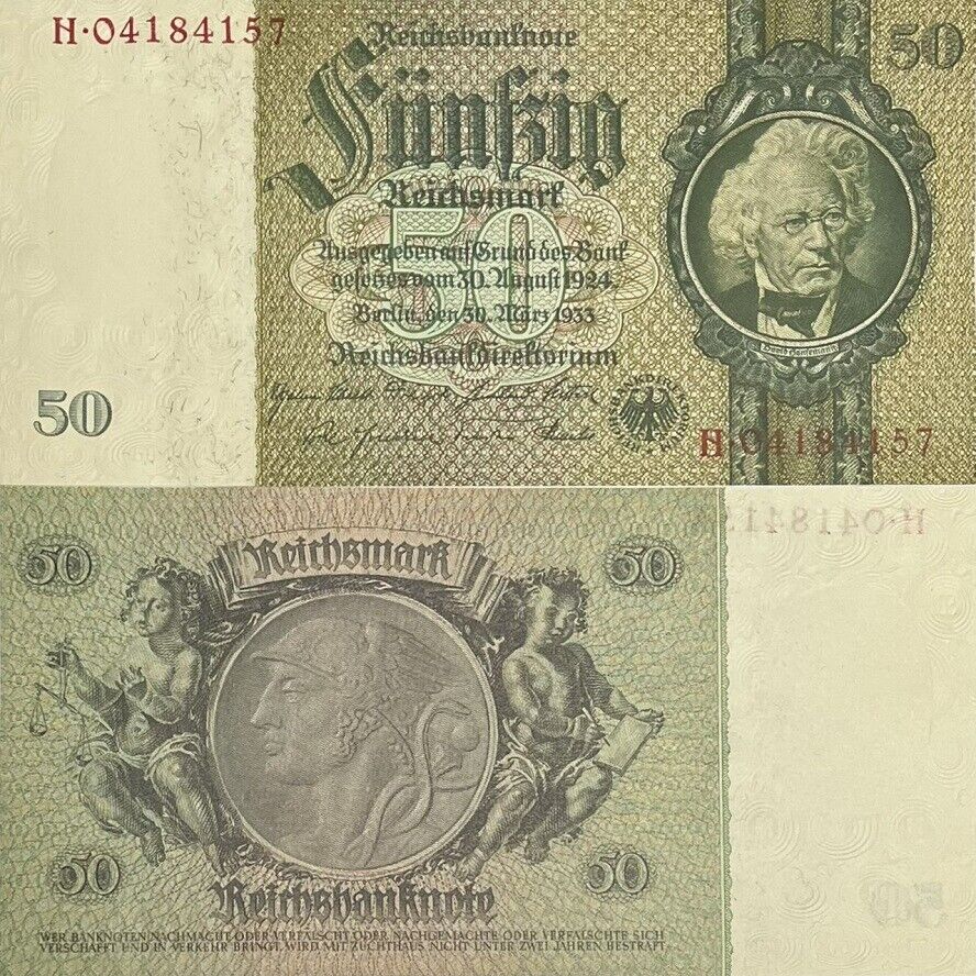 Germany 50 Reichsmark 1933 P 182 b UNC
