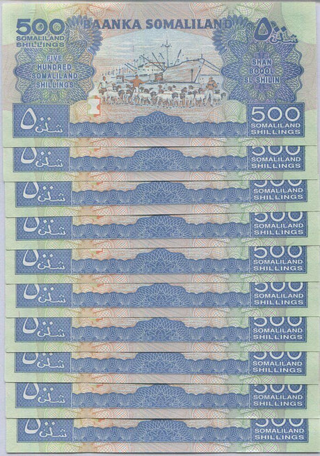 Somaliland 500 Shillings 2011 P 6 UNC Lot 10 Pcs 1/10 Bundle