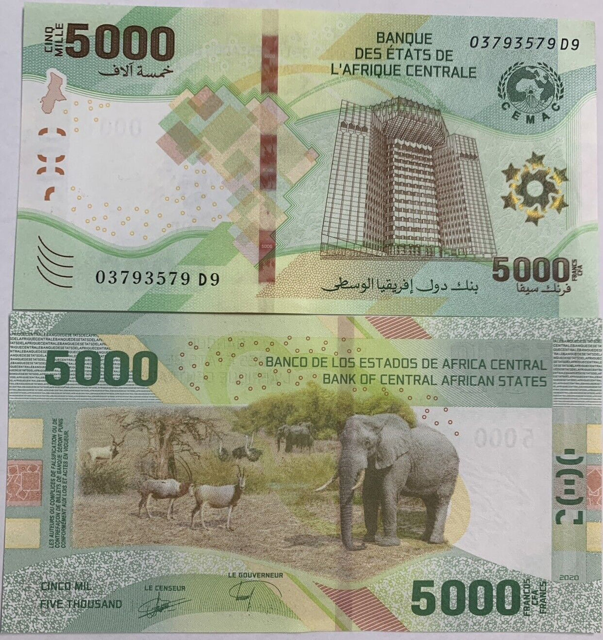 Central African States 5000 Francs 2020 / 2022 P 703 UNC