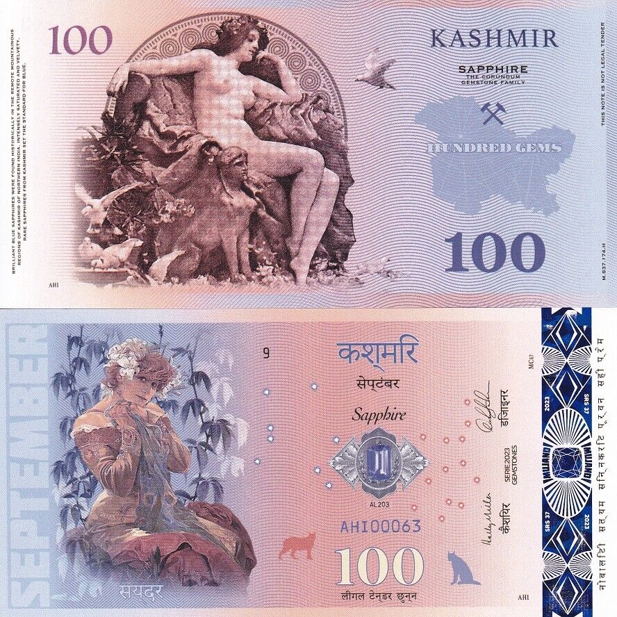 BIRTHSONE SERIES 100 Gems September 2023 Kashmir Sapphire Polymer Fantasy