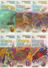 Galapagos Islands Set 6 500 1000 5000 10000 20000 50000 SUC 2021 polymer Fantasy
