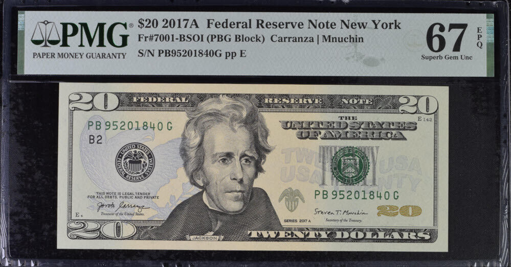 United States 20 Dollars USA 2017A P W546 New York Superb Gem UNC PMG 67 EPQ
