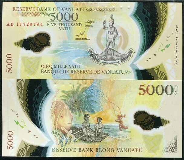 Vanuatu 5000 Vatu 2017 P 19 Polymer UNC