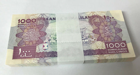 Somaliland 1000 Shillings 2014 P 20 c UNC Lot 50 Pcs 1/2 Bundle