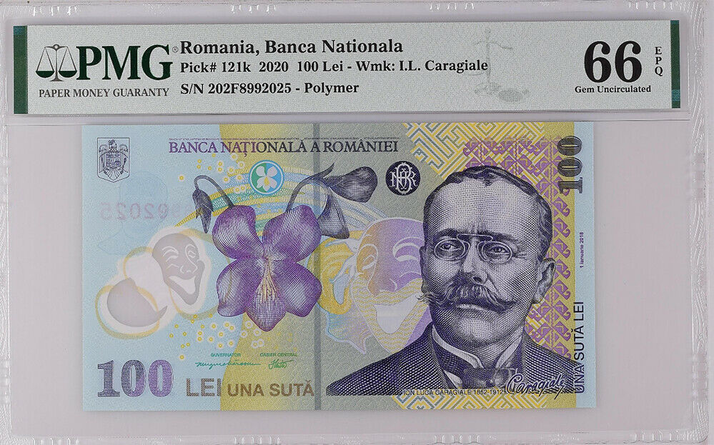 Romania 100 Lei 2020 P 121 k Gem UNC PMG 66 EPQ