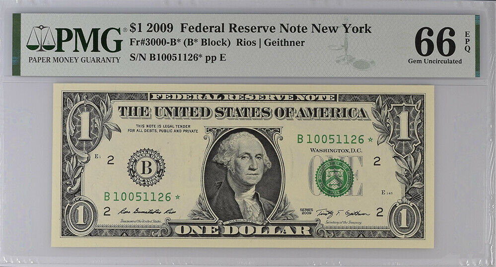 United States 1 Dollar USA 2009 P 530 B*Replacement NY GEM UNC PMG 66 EPQ