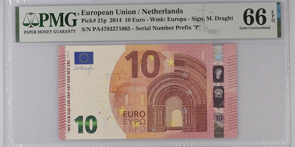 Euro 10 Euro ND 2014 P 21 p Gem UNC PMG 66 EPQ