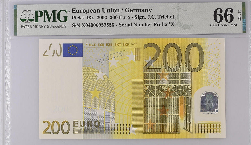 Euro 200 Euro 2002 P 13 x Gem UNC PMG 66 EPQ