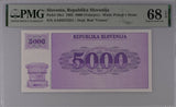 Slovenia 5000 Tolarjev 1992 P 10 s1 Specimen Superb GEM UNC PMG 68 EPQ Top