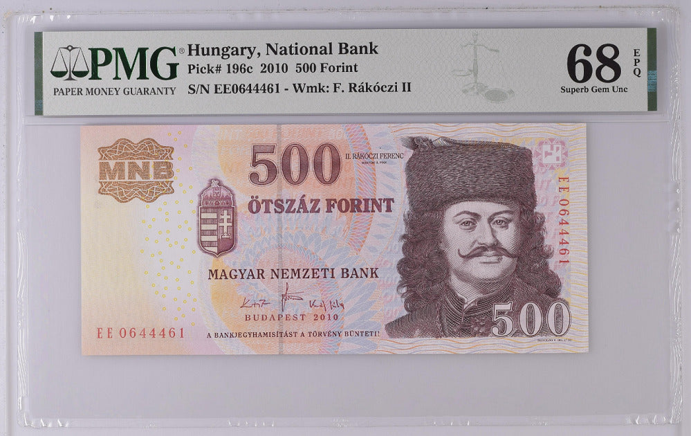 Hungary 500 Forint 2010 P 196 c Superb Gem UNC PMG 68 EPQ