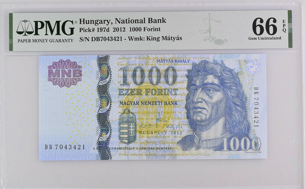 Hungary 1000 Forint 2009 P 197 a Superb GEM UNC PMG 67 EPQ