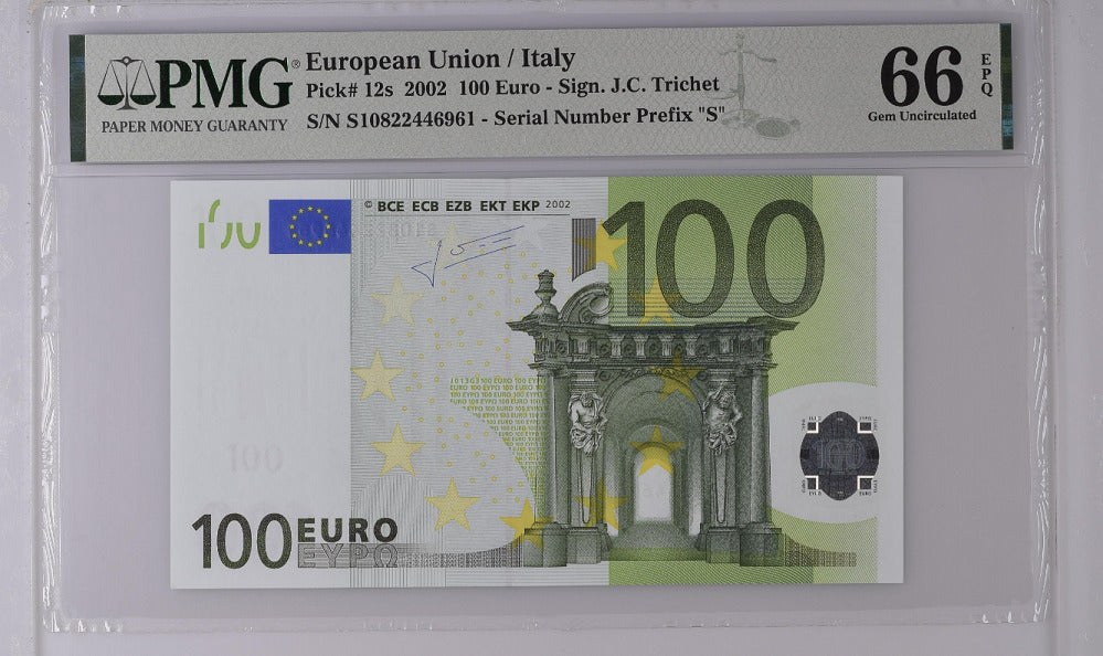 Euro 100 Euro Italy 2002 P 12 s GEM UNC PMG 66 EPQ