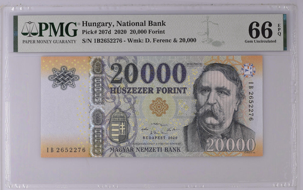 Hungary 20000 Forint 2020 P 207 d Gem UNC PMG 66 EPQ