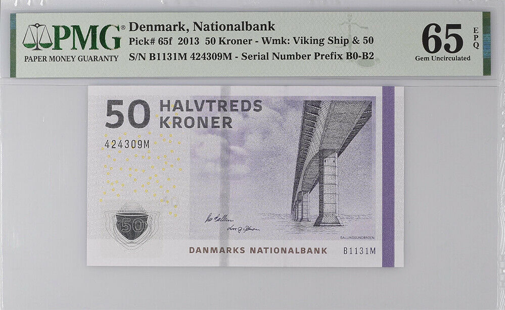 Denmark 50 Kroner 2013 P 65 f GEM UNC PMG 65 EPQ