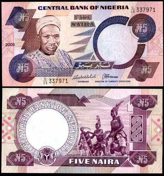 NIGERIA 5 NAIRA 2005 P 24 UNC