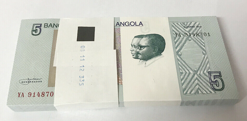 ANGOLA 5 KWANZAS 2012/2017 P 151A UNC Lot 25 Pcs 1/4 Bundle