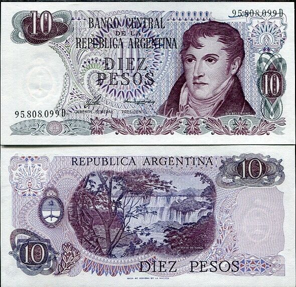 ARGENTINA 10 PESOS 1976 P 300 UNC
