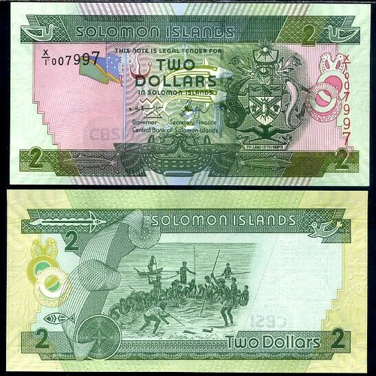 Solomon Islands 2 Dollars 2006 P 25 REPLACEMENT X/1 PREFIX UNC