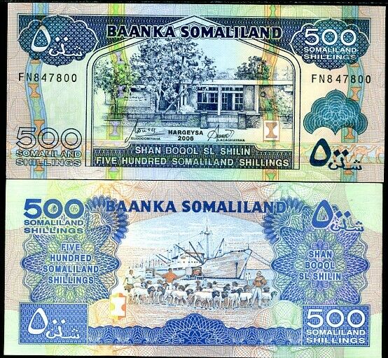 SOMALILAND 500 SHILLINGS 2006 P 6 UNC