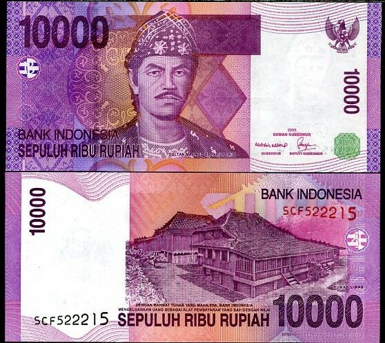 INDONESIA 10000 RUPIAH 2005/2008 P 143 UNC