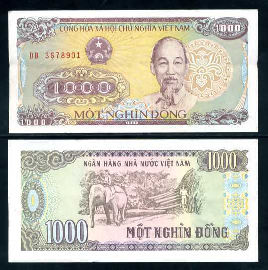 VIETNAM 1000 1,000 DONG 1988 P 106 UNC