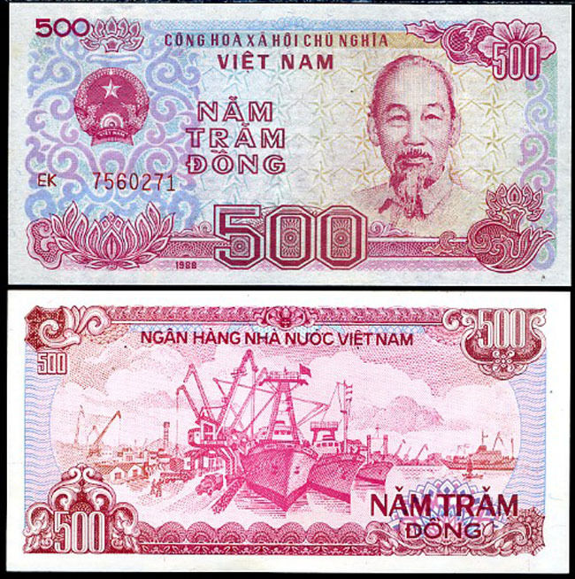 Vietnam 500 Dong 1988 P 101 b LARGE DIGIT CV$5 UNC