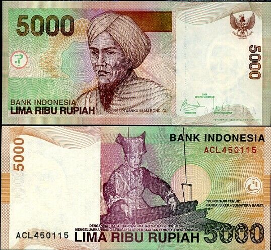 INDONESIA 5000 RUPIAH 2009 P 142 UNC