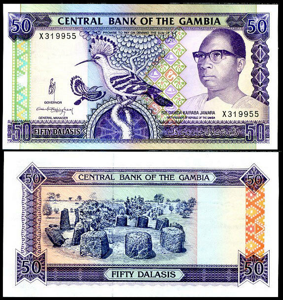 GAMBIA 50 DOLLARS ND 1989-95 P 15 UNC