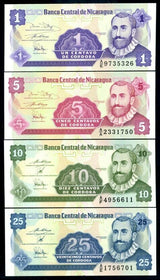 Nicaragua SET 4 Pcs 1 5 10 25 centavo 1991 P 167 168 169 170 UNC