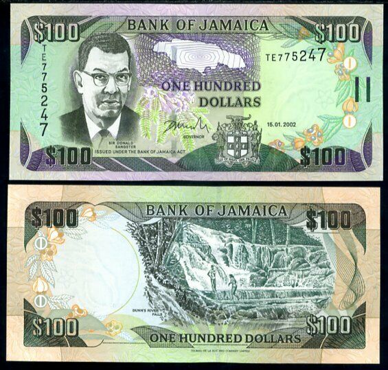 Jamaica 100 Dollars 2002 P 76 aUNC