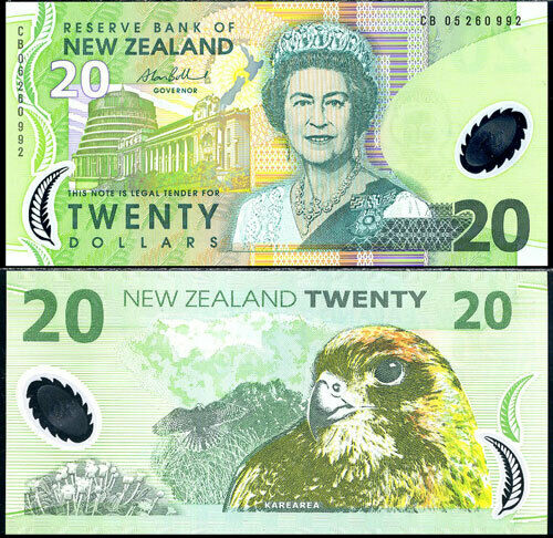 NEW ZEALAND 20 DOLLARS 2005 P 187 UNC