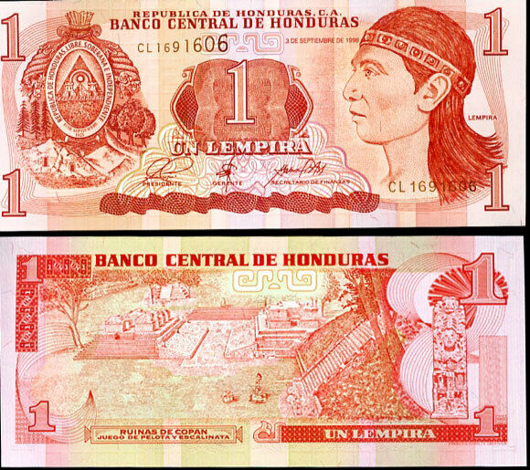HONDURAS 1 LEMPIRAS 1998 P 79 UNC