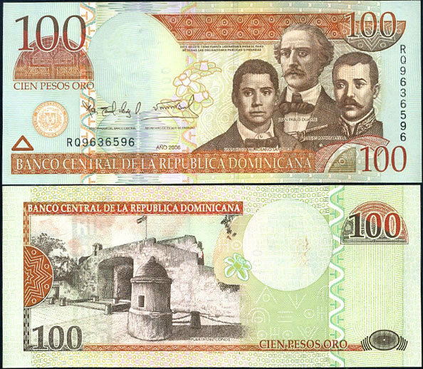 DOMINICAN REPUBLIC 100 PESOS ORO 2006 P 177 UNC