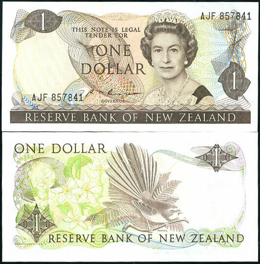 New Zealand 1 Dollar ND 1985/1989 P 169 b Russell UNC
