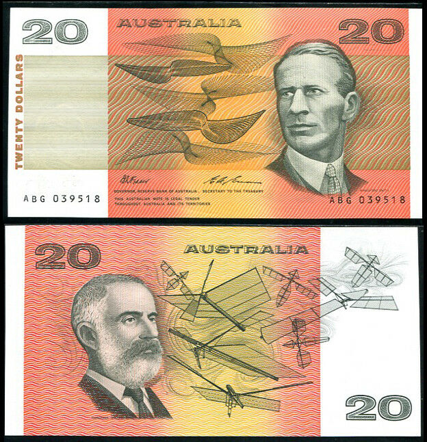 Australia 20 Dollars 1994 P 46 I AUNC ABOUT UNC