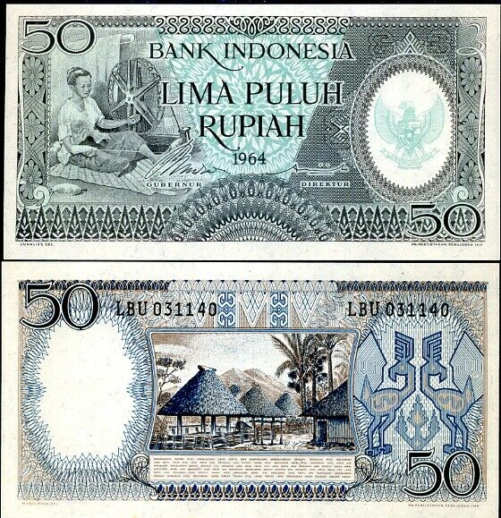 INDONESIA 50 RUPIAH 1964 P 96 UNC