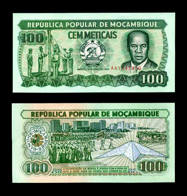Mozambique 100 Meticais 1989 P 130 UNC