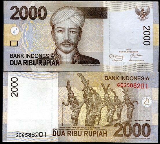 INDONESIA 2000 2,000 RP 2011/2009 P 148 UNC LOT 10 PCS